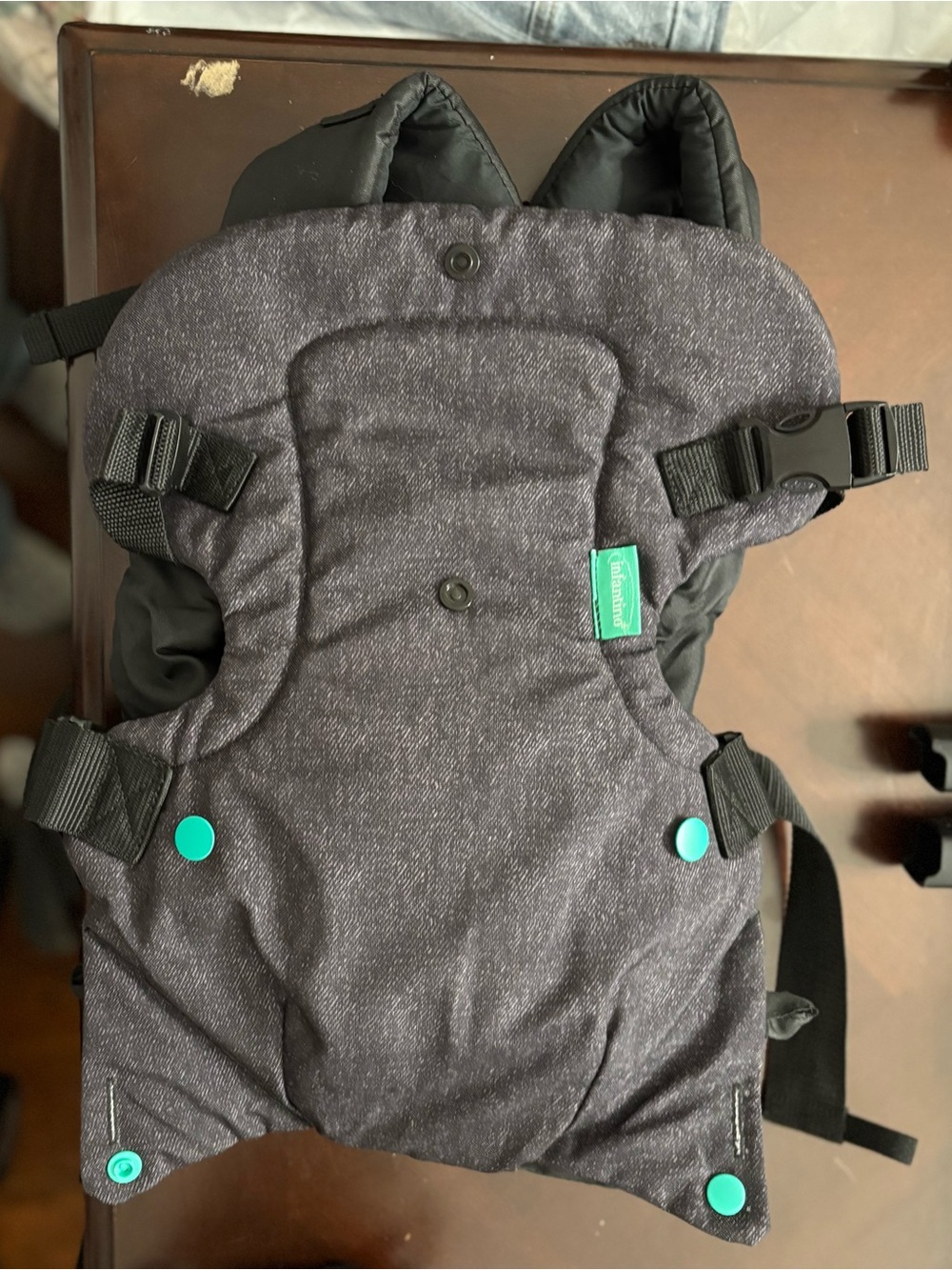 Ergonomic Kids Carrier in Heather Gray with Teal Accents